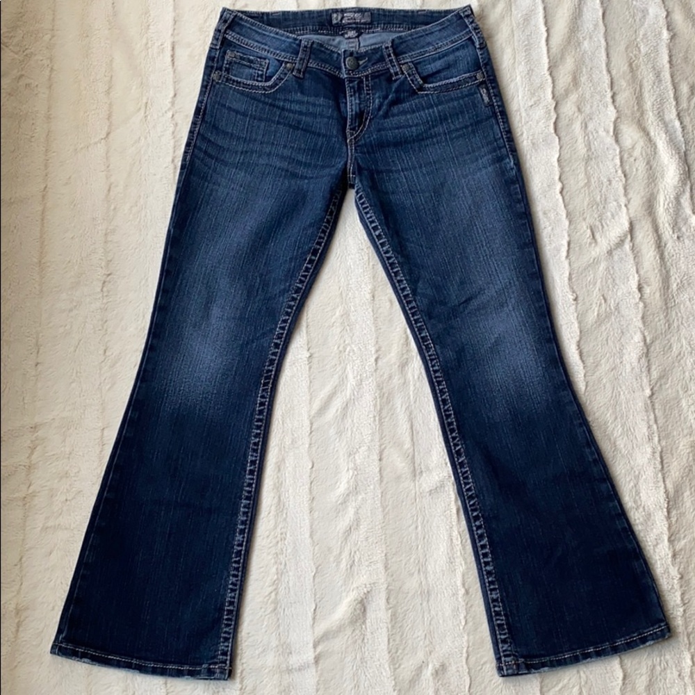 Silver Jeans with Contrast Stitchinf